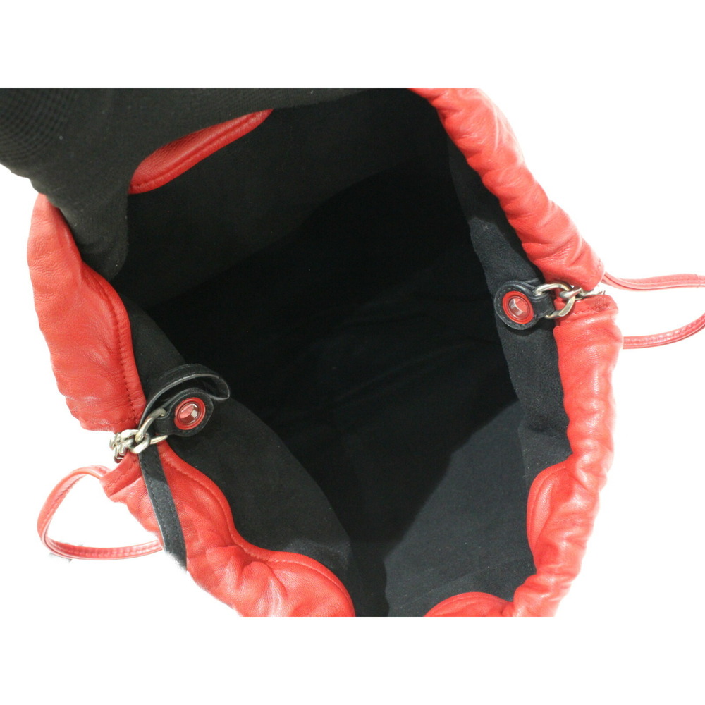 SAINT LAURENT Teddy Leather Red Shoulder Bag Pouch - Picture 7 of 7
